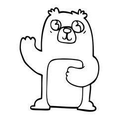 line drawing cartoon black bear