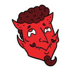 cartoon doodle devil face