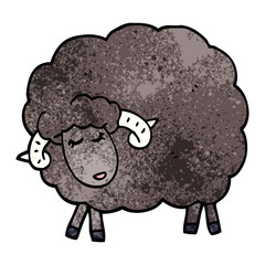 cartoon doodle black sheep