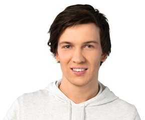 Portrait of Smiling Young Man Isolated on Transparent Background