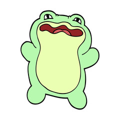 cartoon doodle frog