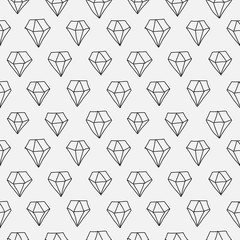 Seamless pattern of hand drawn diamonds in black and white. Cute vector illustration, abstract background. - 226639620