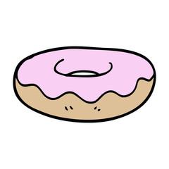 cartoon doodle iced donut