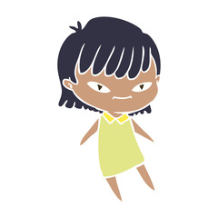 flat color style cartoon woman