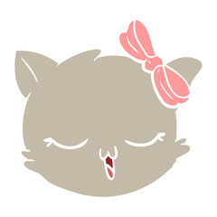 flat color style cartoon cat face