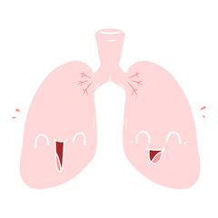 flat color style cartoon happy lungs
