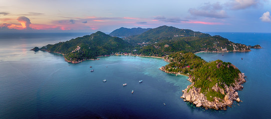 Panorama Koh Tao. Small island in the sea.