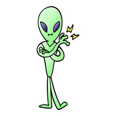 cartoon doodle alien