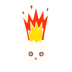 cartoon doodle exploding skull