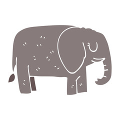 cartoon doodle elephant standing still