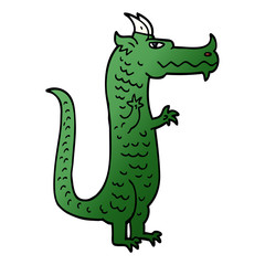 cartoon doodle magical dragon