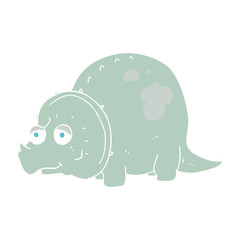 flat color illustration of a cartoon dinosaur