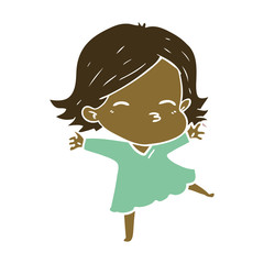 flat color style cartoon woman