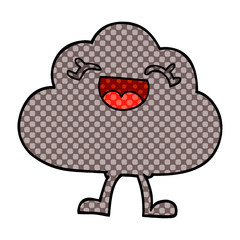 cartoon doodle happy grey cloud