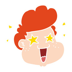flat color style cartoon boy's face
