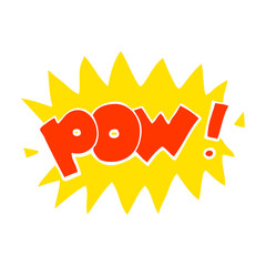 flat color illustration of a cartoon pow symbol