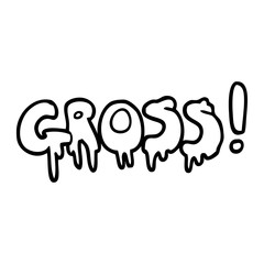 line drawing cartoon font gross