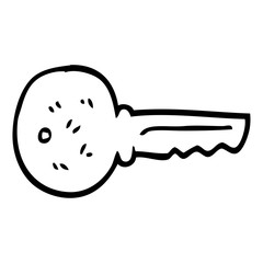 line drawing cartoon metal key