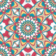 Hand drawn ornamental seamless pattern