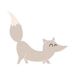 flat color illustration of a cartoon little wolf