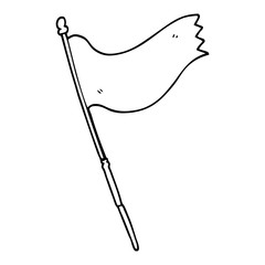 line drawing cartoon waving flag