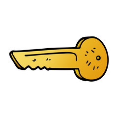 cartoon doodle gold key