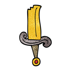 cartoon doodle jeweled sword