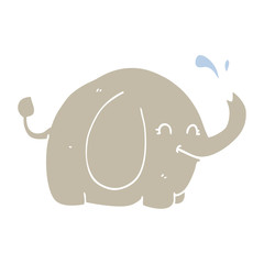 flat color style cartoon elephant