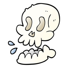 funny cartoon doodle skull