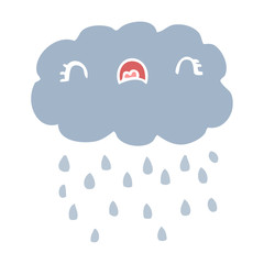 cute flat color style cartoon cloud