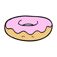 cartoon doodle iced donut