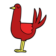 cartoon doodle tall bird