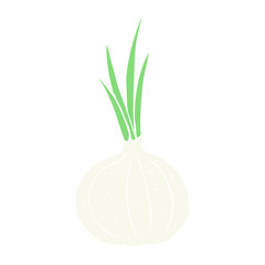 flat color illustration of a cartoon onion