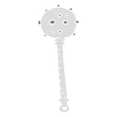 flat color illustration of a cartoon medieval mace