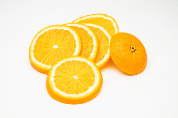 Orange fruit on white background
