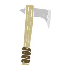 flat color illustration of a cartoon axe