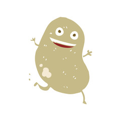 flat color illustration of a cartoon potato running