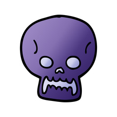 cartoon doodle halloween skull