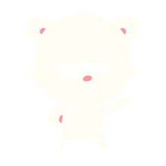 bored polar bear flat color style cartoon