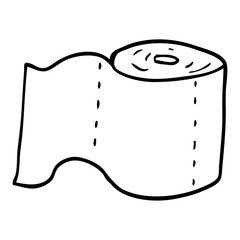 line drawing cartoon toilet roll