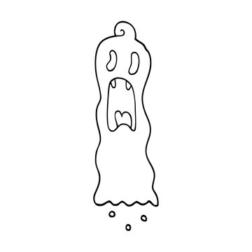 line drawing cartoon spooky ghost