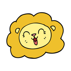 cartoon doodle lion