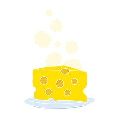 flat color illustration of a cartoon cheese