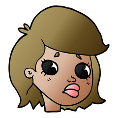 cartoon doodle sad girl