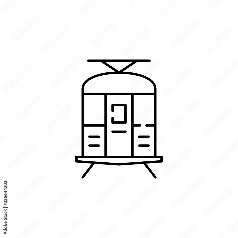 Poster indian train icon. element of india for mobile concept and web apps illustration. thin line icon for
