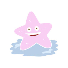 flat color illustration of a cartoon starfish