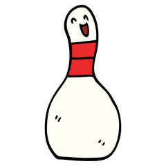 cartoon doodle bowling pin