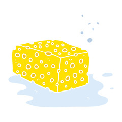 flat color illustration of a cartoon sponge