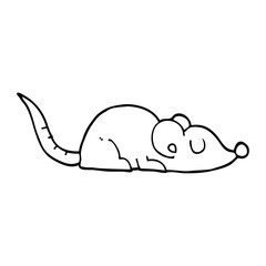 line drawing cartoon peaceful mouse
