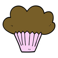cartoon doodle cupcake